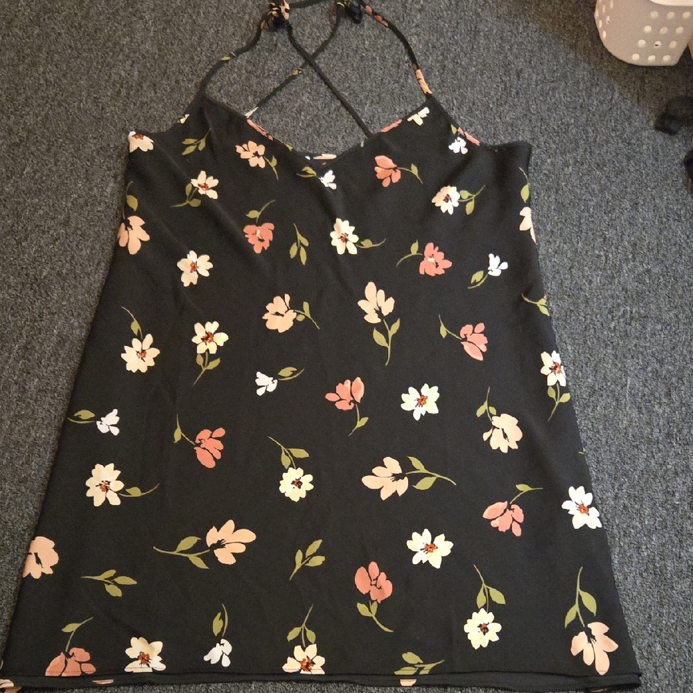 BP Black and Pink Floral Mini Dress